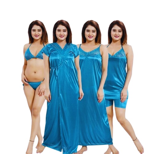 NIGHT DRESS INDIAN COTTON SOFT COMFORTABLE 6 PART LONG