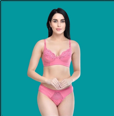 WOMEN LINGERIE COTTON BLENDED BRA & PANTY SET