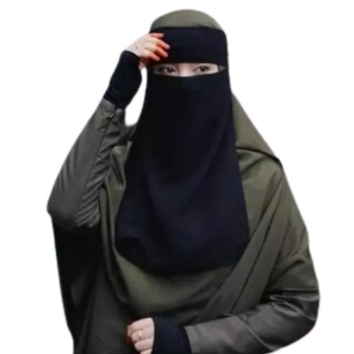ISLAMIC ARABIC EMBROIDERY PRINTED KNOT STYLE NIQAB FOR MUSLIM GIRLS