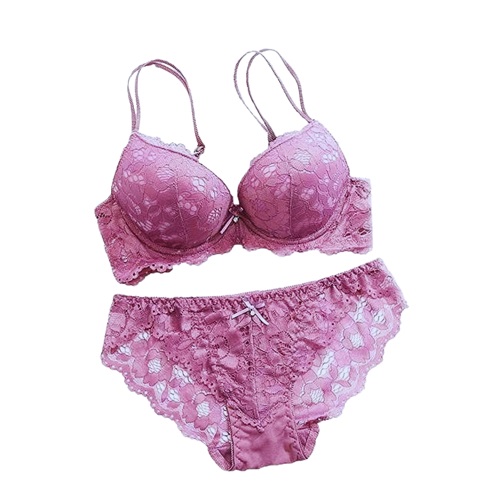 NET FOAM BRA & PANTY SET BIKINI FOR WOMEN LIGHT PINK