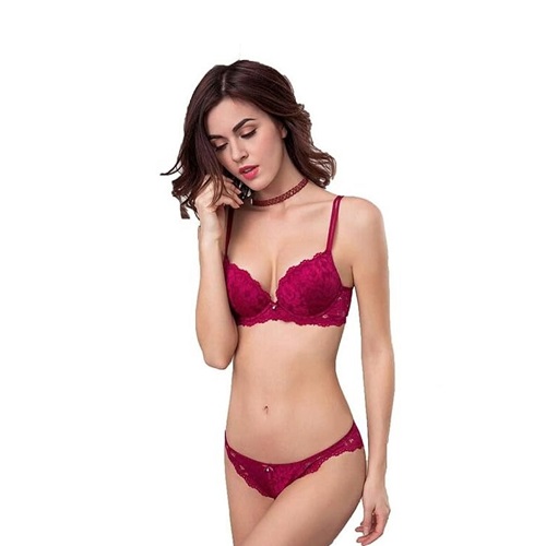 NET FOAM BRA & PANTY SET BIKINI FOR WOMEN MAROON