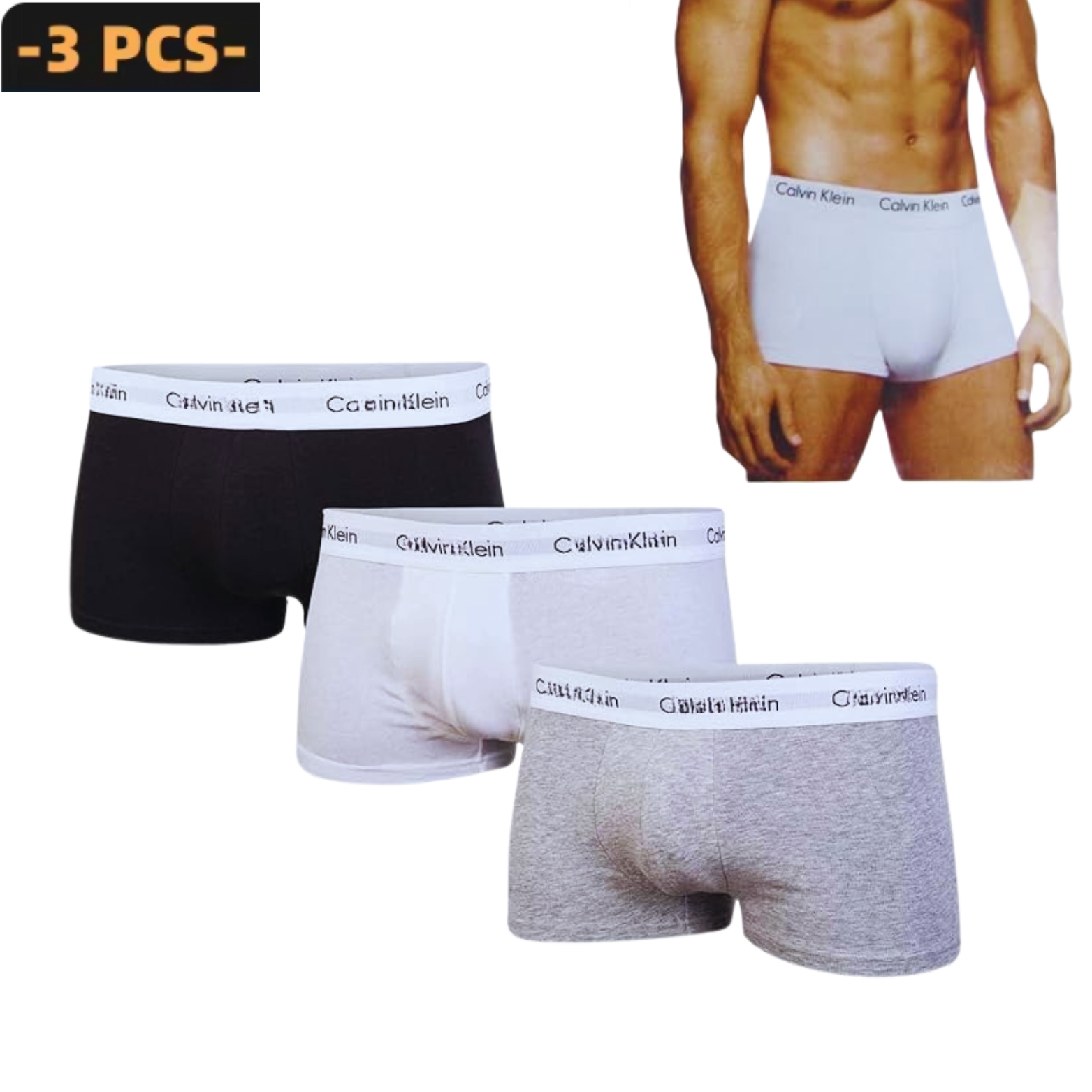 MEN UNDERWEAR MAN BOXER SHORTS PACK OF 3 PICESS