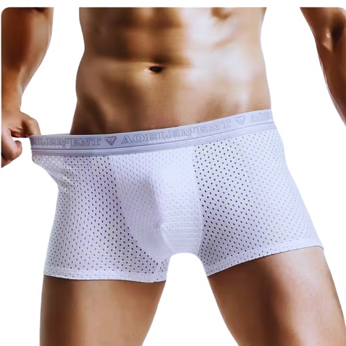 3PCS LOT MEN'S UNDERWEAR BOXER MEN ICE SILK MESH BOXERSHORTS